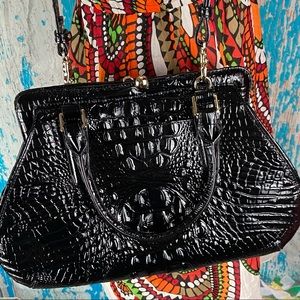 Brahmin layla Melbourne croc embossed frame bag